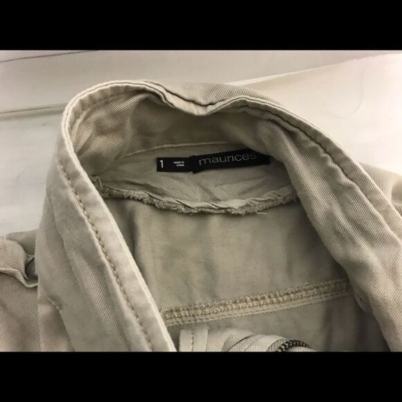 30. Maurices Cream Cargo Jacket. Sz 1 - Picture 3 of 6